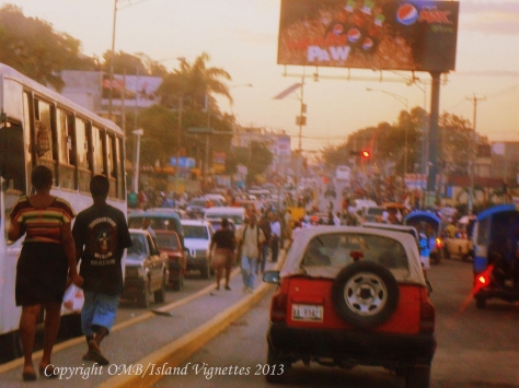 A busy day in Port-au-Prince.